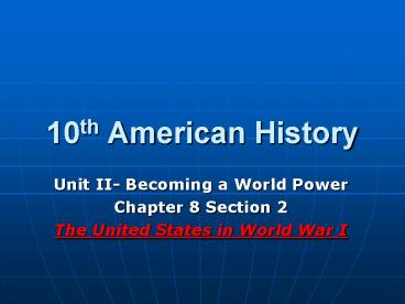 10th American History