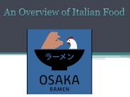 An Overview of Italian Food