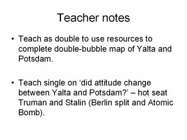 Teacher notes