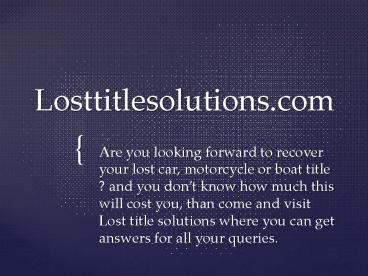 Losttitlesolutions.com