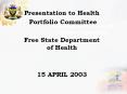 Presentation to the Health Portfolio Committee PowerPoint PPT Presentation
