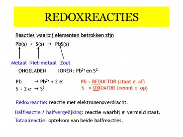 REDOXREACTIES