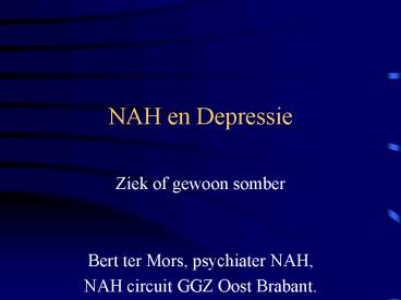 NAH en Depressie
