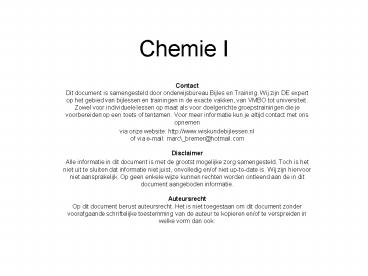 Chemie I
