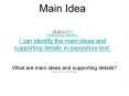 Main Idea PowerPoint PPT Presentation