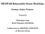 MEOPAR Relocatable Ocean Modeling: Strategy, Status, Progress
