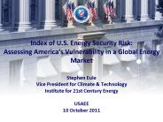 Index of U.S. Energy Security Risk: Assessing America