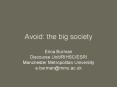 Avoid: the big society PowerPoint PPT Presentation