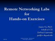 Remote Networking Labs for Hands-on Exercises