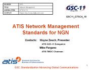 ATIS Network Management Standards for NGN