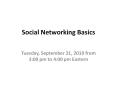 Social Networking Basics PowerPoint PPT Presentation