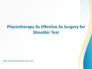 Physiotherapy As Effective As Surgery For Shoulder Tear