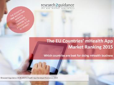 EU Countries’ mHealth App Market Ranking 2015