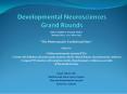 Developmental Neurosciences Grand Rounds PowerPoint PPT Presentation