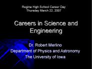 Careers in Science and Engineering