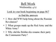 Bell Work Wednesday 4/17