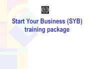 Start Your Business (SYB) training package