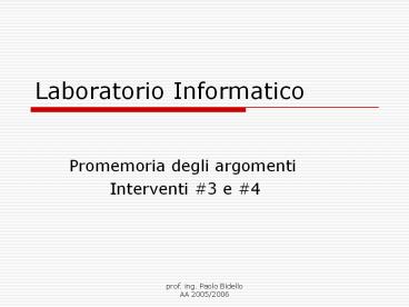 prof. ing. Paolo Bidello