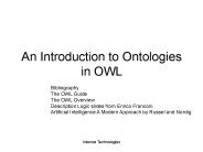 An Introduction to Ontologies in OWL
