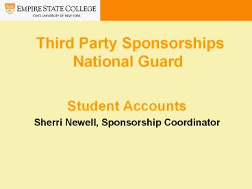 Third Party Sponsorships National Guard