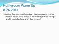 Homeroom Warm Up 8-26-2014 PowerPoint PPT Presentation