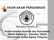AKAR-AKAR PERSAMAAN