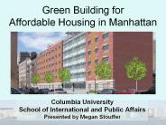 Green Building for Affordable Housing in Manhattan