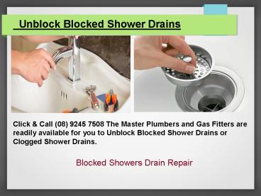 Blocked Showers Drain