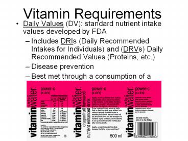 Vitamin Requirements