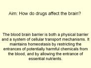 Aim: How do drugs affect the brain?