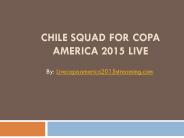 Copa America 2015 Schedules