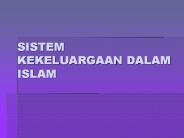 SISTEM KEKELUARGAAN DALAM ISLAM