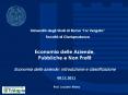 Economia delle Aziende, Pubbliche e Non Profit Economia delle aziende: introduzione e classificazione PowerPoint PPT Presentation