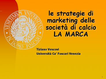 le strategie di marketing delle societ