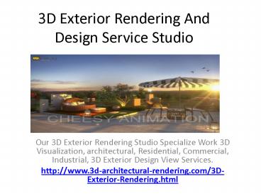 3D Exterior Rendering And Design Service Studio presentation | free to ...