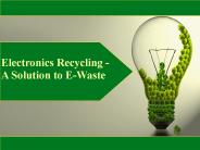 Electronic Recycling - Say No To Waste