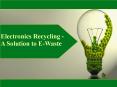 Electronics Recycling -Say No to Waste PowerPoint PPT Presentation