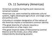 Ch. 11 Summary (Americas)