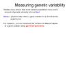 Measuring genetic variability PowerPoint PPT Presentation