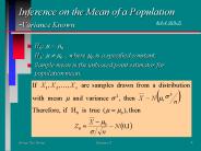 Inference on the Mean of a Population -Variance Known