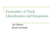 Economics of Trade Liberalization and Integration
