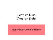 Lecture Nine Chapter Eight