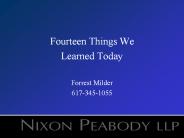 Fourteen Things We