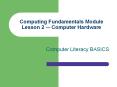 Computing Fundamentals Module Lesson 2  PowerPoint PPT Presentation
