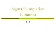 Sigma/Summation Notation