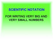 SCIENTIFIC NOTATION