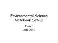 Environmental Science Notebook Set-up PowerPoint PPT Presentation