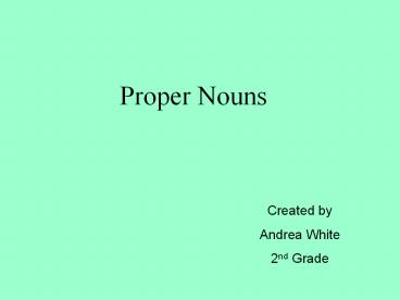 Proper Nouns
