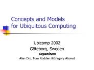 Concepts and Models for Ubiquitous Computing