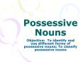 Possessive Nouns PowerPoint PPT Presentation